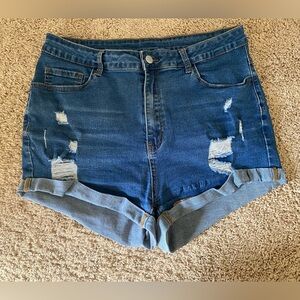 SHEIN Distressed Blue Jean Shorts